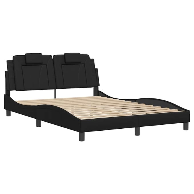 vidaXL - Bedframe - "Viana" - zonder - matras - kunstleer - zwart - 120x200 - cm