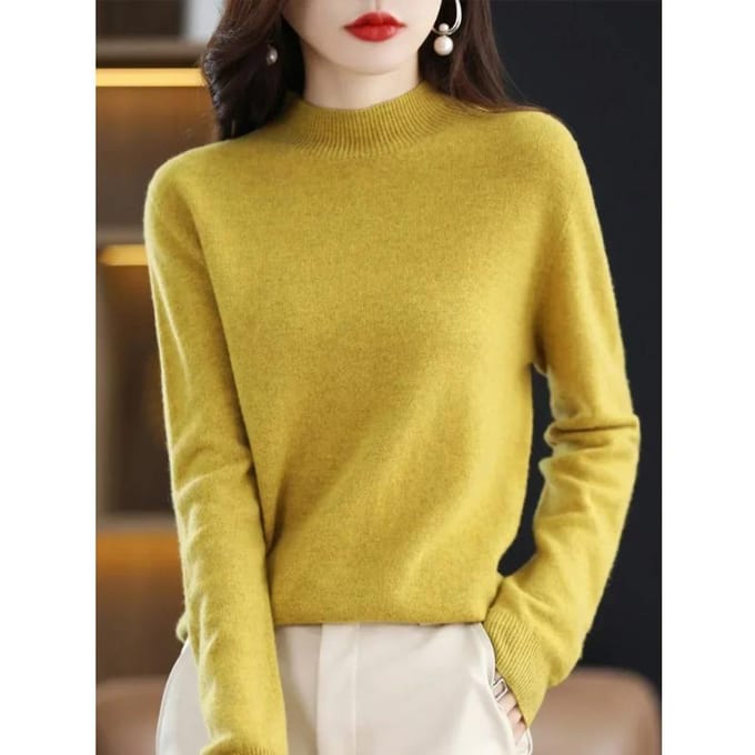 Merinowol Kasjmier Trui Dames Gebreide Trui Coltrui Truien met lange mouwen Herfst Winterkleding Warme trui Tops XXL
