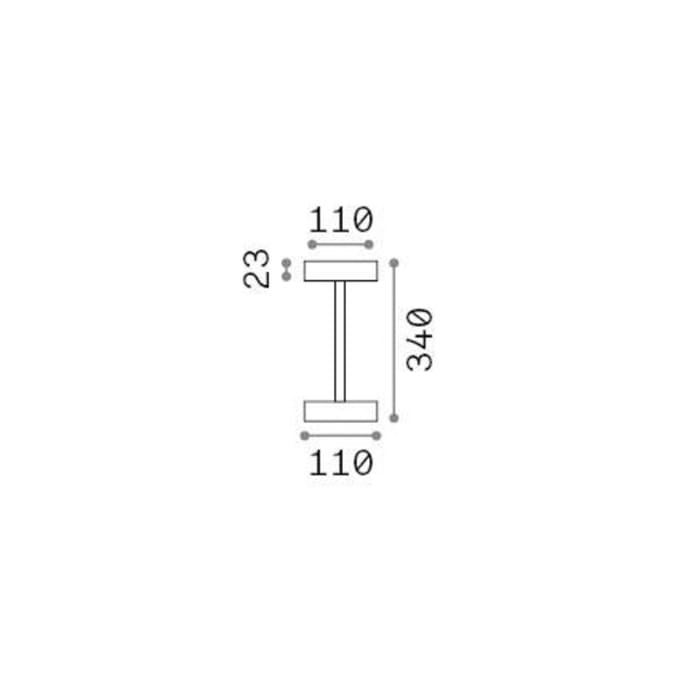 Ideal Lux LED oplaadbare buiten tafellamp Toffee wit, metaal 32 cm
