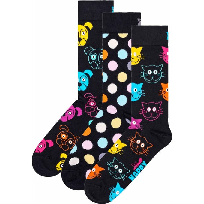 Happy Socks Classic Dog Socks (3-pack) - unisex sokken - navy - Unisex - Maat: 41 - 46