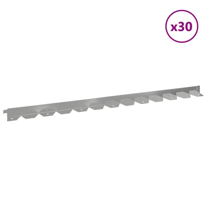 vidaXL - Gazonrand - 30 - st - 102 - x - 4 - x - 4 - cm - Gegalvaniseerd - staal