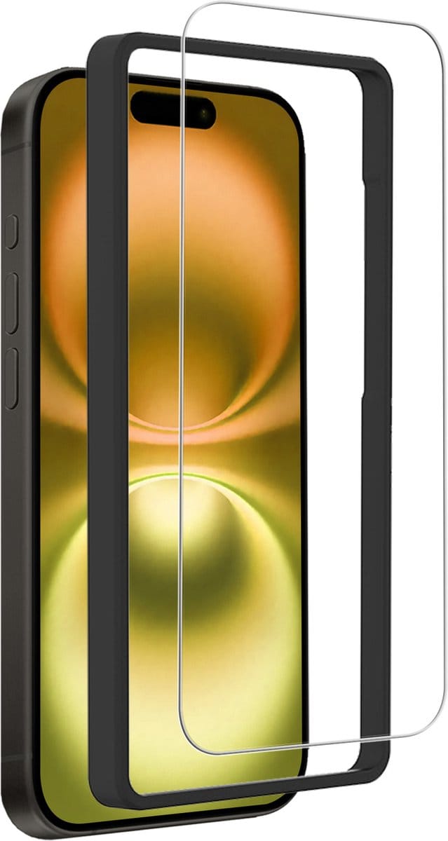 Screenprotector - Geschikt voor Apple iPhone 16 Plus - Met Installatie Frame - Gehard Glas - Beschermglas - Tempered Glass - Screen Protector