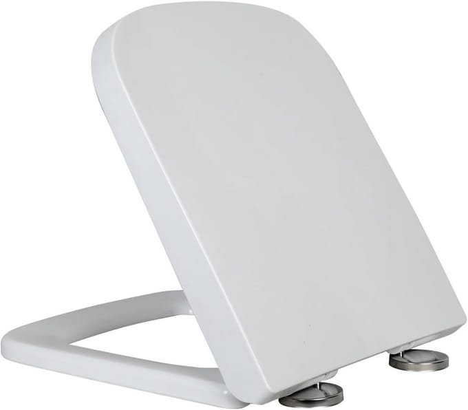 Toiletbril Soft Close - Vierkant & Heavy Duty Top Fixing - Gemakkelijk Schoon te Maken