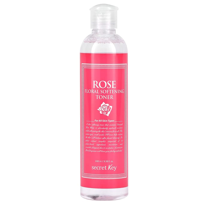 Secret Key, Tonique adoucissant floral, Rose, 250 ml (248 ml) red