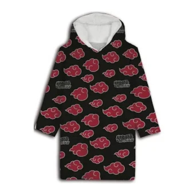 Naruto Hoodie Fleece deken, Black Cloud - Kind - One Size