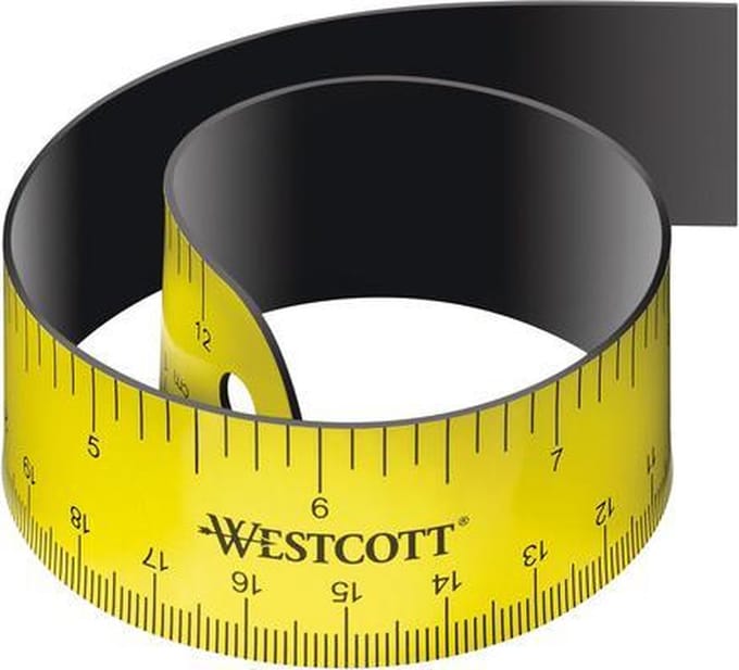 Westcott liniaal - 30cm - magnetisch - oprolbaar - AC-E15590