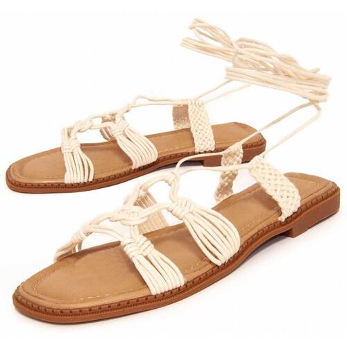 Montevita platte sandaal Cordeplan wit