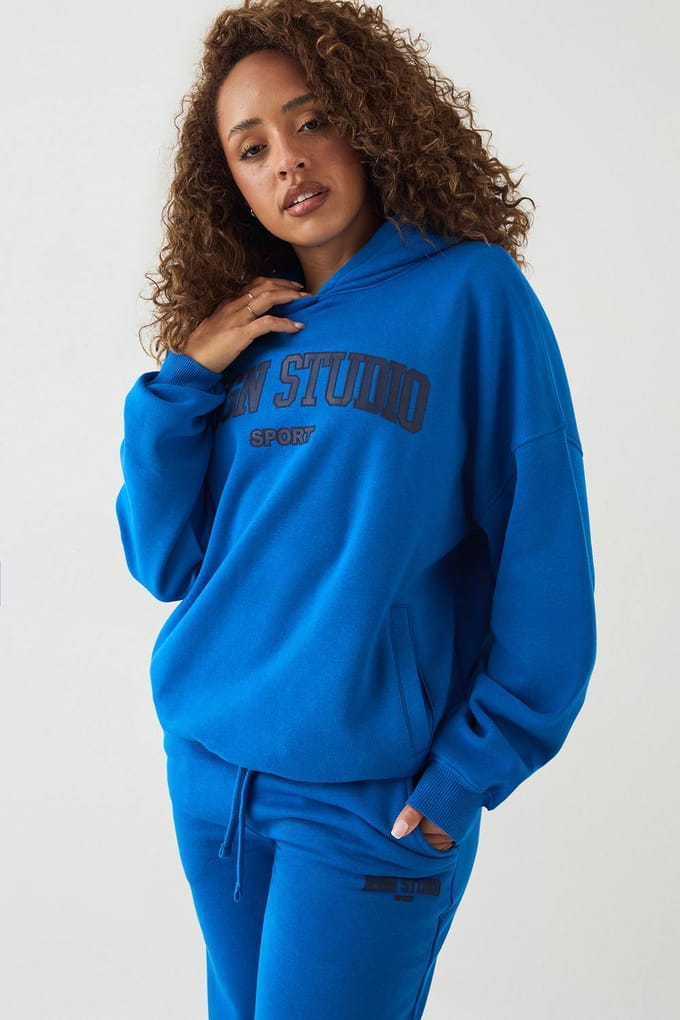 Dames Dsgn Studio Oversized Capuchon Trainingspak | Cobalt | Maat: Small