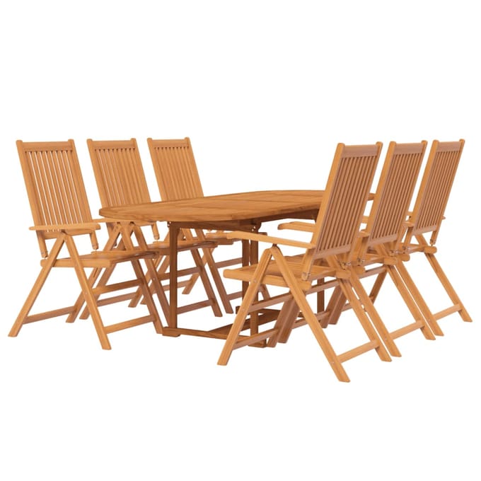 vidaXL - 7-delige - Tuinset - massief - acaciahout - 160-240 - cm