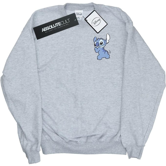 Disney Dames/Dames Lilo And Stitch Rugzijde Borstprint Sweatshirt (Sportgrijs)