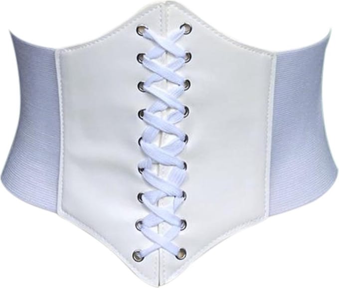 FIFO Effen Unisex Dames Korset, Elegante, Esthetisch, Wit