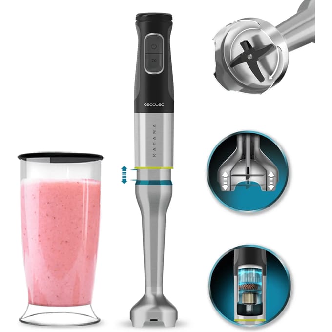 Cecotec 03969 blender Staafmixer 1500 W Zwart, Roestvrijstaal