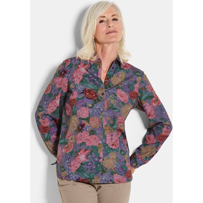 Gedessineerde blouse - sering / gedess. - Gr. 24 van Goldner Fashion