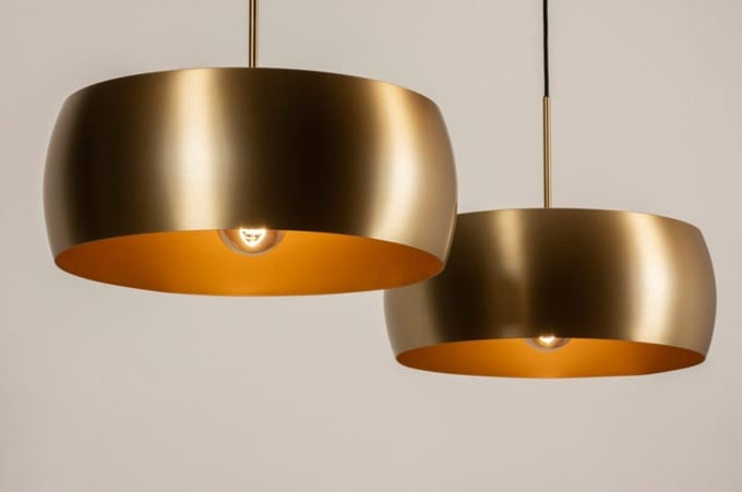 Lumidora Hanglamp 74647 - ZWEEDS - 2 Lichts - E27 - Goud - Messing (kleur) - Metaal