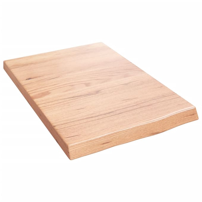 vidaXL - Wastafelblad - 40x60x(2-4) - cm - behandeld - massief - hout - lichtbruin
