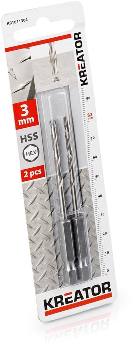 Kreator Metaalboor KRT011304 - Metaalboor hex Ø 3x82mm - 2 st.
