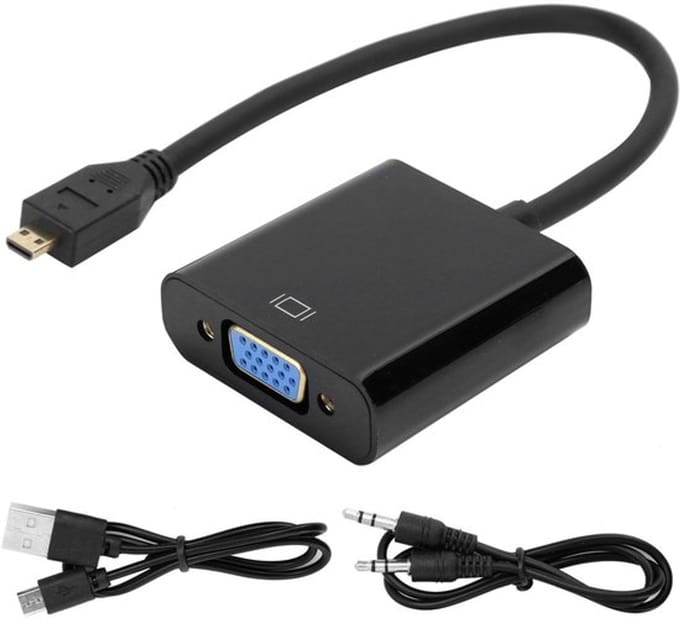 VT Goods - Mi naar VGA-adapter - Micro Hdmi naar VGA - 1080p Video