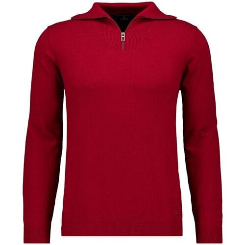 Ragman Trui Zip Collar Knitted Cotton Cashmere Rood / male
