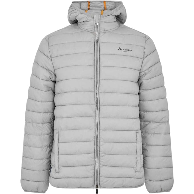 Aquascutum Heren Logo Puffer Jas (Grijs)