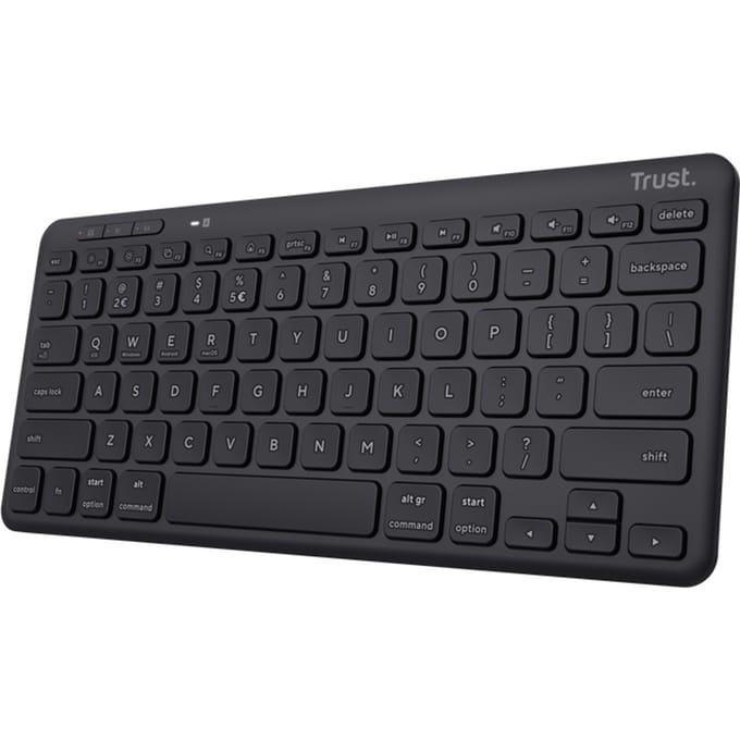 Trust Lyra - Draadloos Toetsenbord - Compact - Multi-connect - Oplaadbaar - QWERTY US - Zwart
