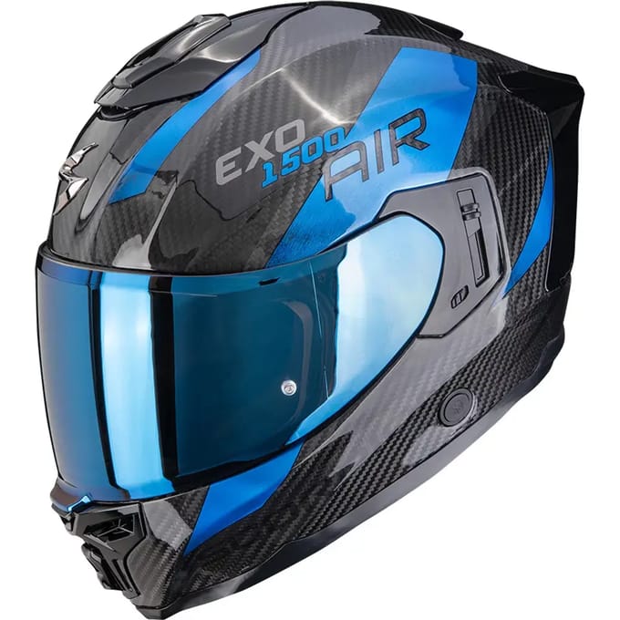 Scorpion EXO-1500 Carbon Platted Black Blue - Integraalhelm - Maat M - Motorhelm - ECE 22-06 gekeurd