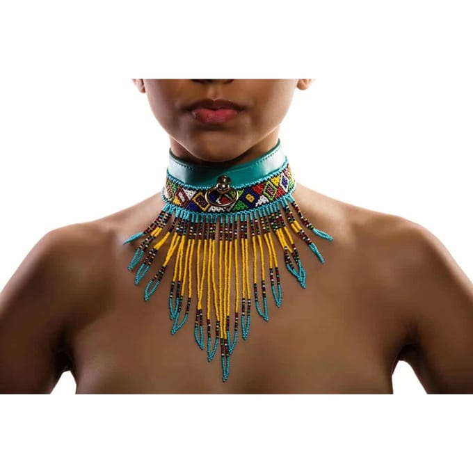 Shiri Zinn | Blauwe Choker | BDSM Halsband | Bondage Collar