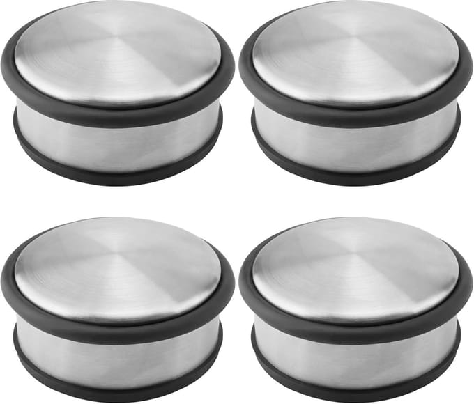Deurstoppers - Deurwiggen - Voorkomen dichtslaan - Zonder boren - 10 x 43 cm - Zilver