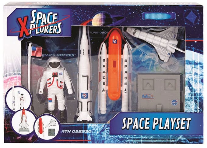 Space Xplorers ruimtevaart speelgoed Space Shuttle speelset 6-delig.