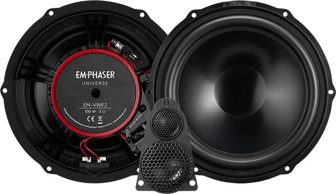 Emphaser EM-VWF3 - Autospeaker - Pasklare speakers Volkswagen T5 - VW T5 - Custom fit luidsprekers - 20 cm - 3 weg composet - 100 Watt RMS