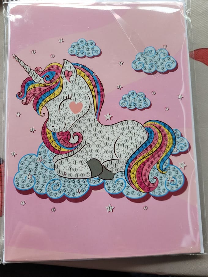 Diamond painting - Wenskaart - unicorn