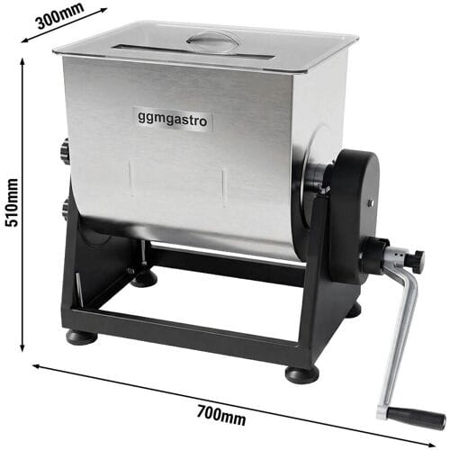 GGM Gastro Fleischmischer - 28 Liter - 25 kg - Manuell Zilver