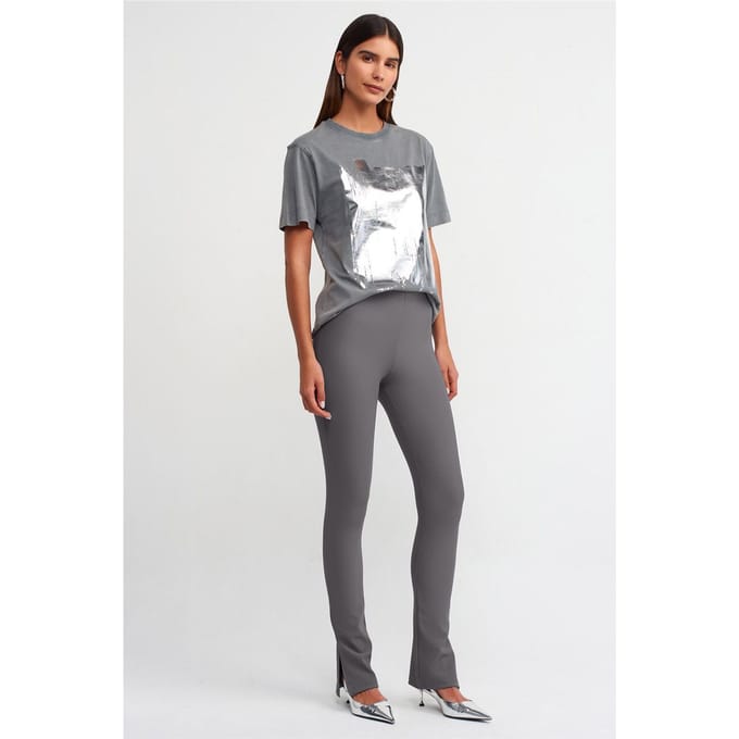 Hoge taille flare leggings met uitsnijding