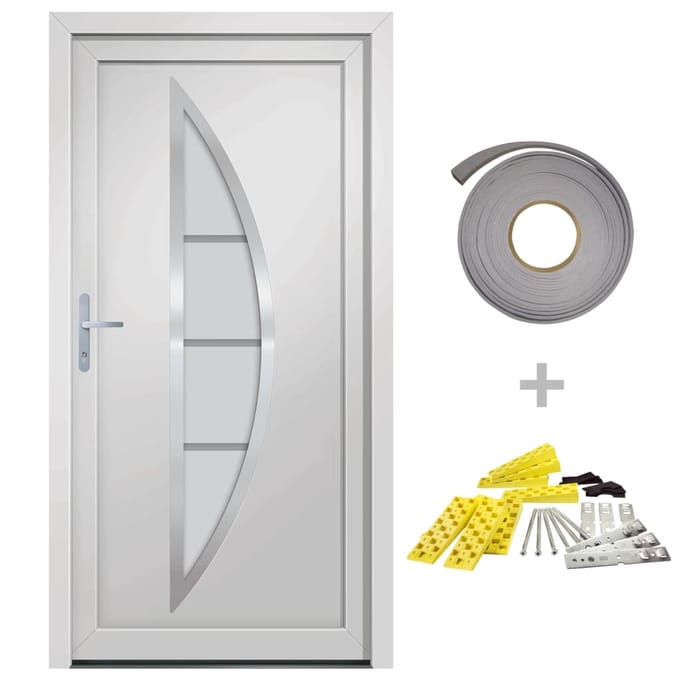 vidaXL Voordeur 108x208 cm PVC wit