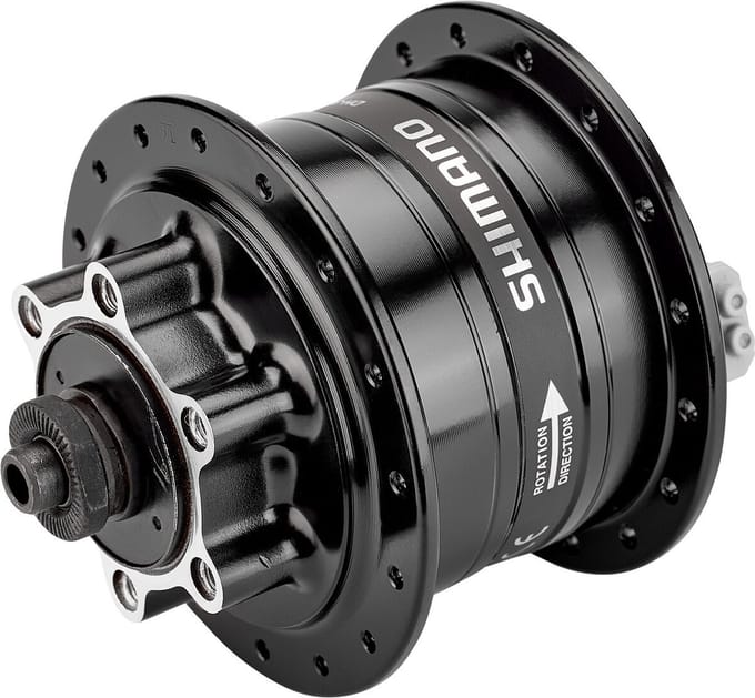 Shimano DH-3D32 Naafdynamo 6-Bolt Quick Release - Zwart - 36 gaats