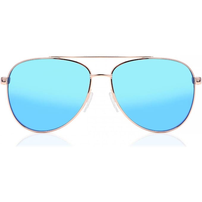 Michael Kors Aviator Womens Rose Gold White Blue Mirror Zonnebril