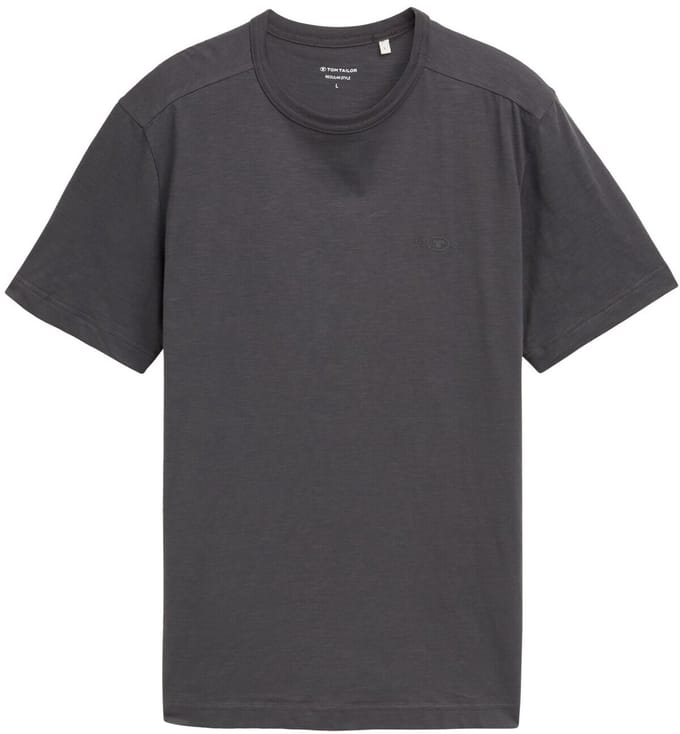 Tom Tailor - Basic T-shirt van katoen - Maat M - Tarmac Grey