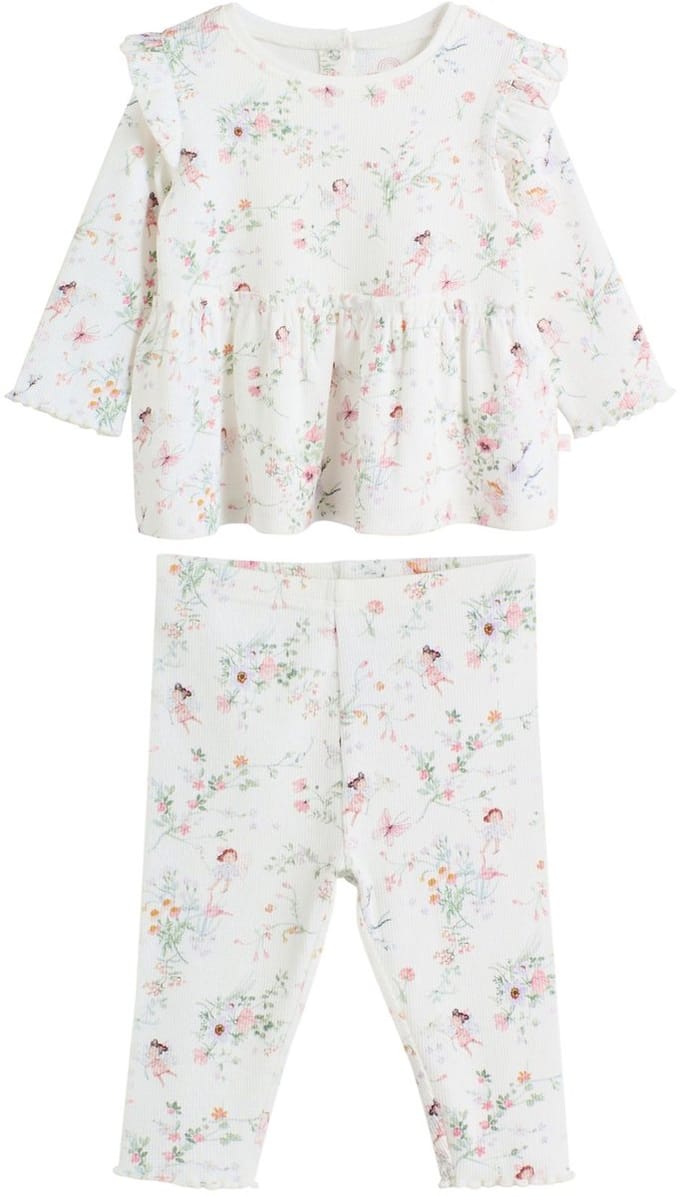 Next - Meisjes - Setje met peplumtopje en legging voor baby’s - Wit