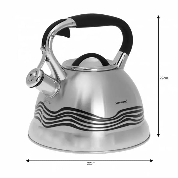 Klausberg KB-7048  fluitketel - 2,7L - rvs - alle warmtebronnen