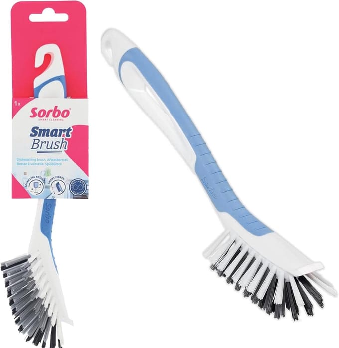 Sorbo Smart Brush Afwasborstel - 3 Typen Borstelharen - Vuilkrabber - Blauw - 1 Stuk - Afwassen
