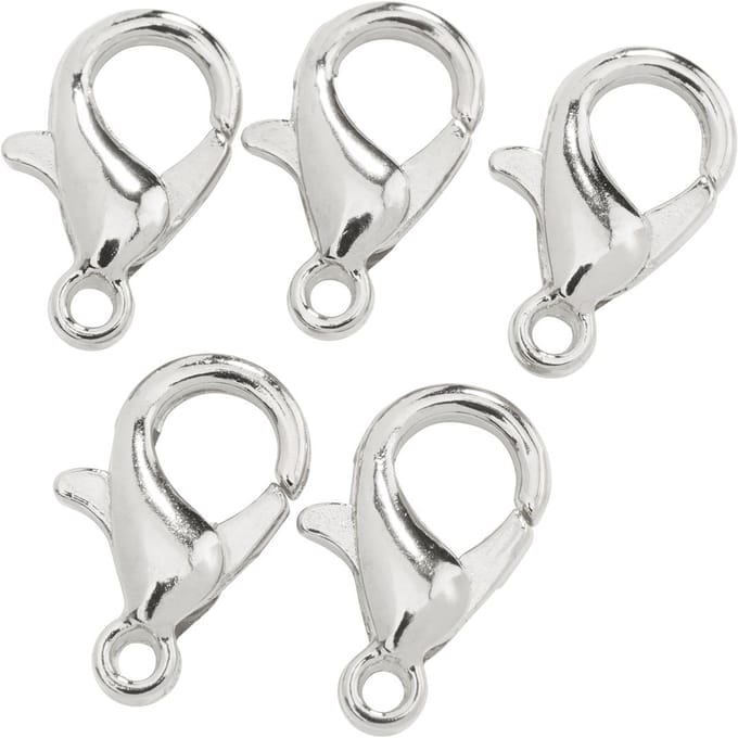 Kreeftsluiting, 12 mm - verzilverd