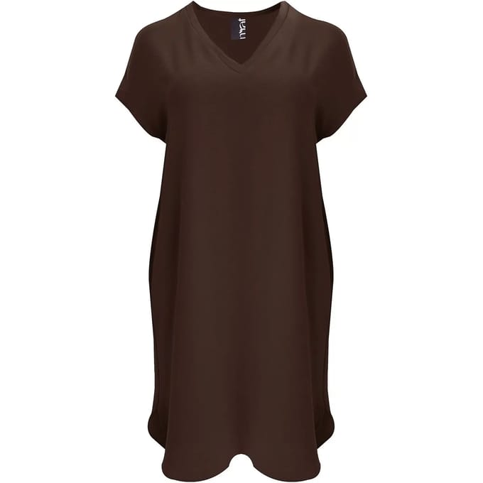 V-hals Korte Mouw Jurk Dames Mat Fashion Airwashed