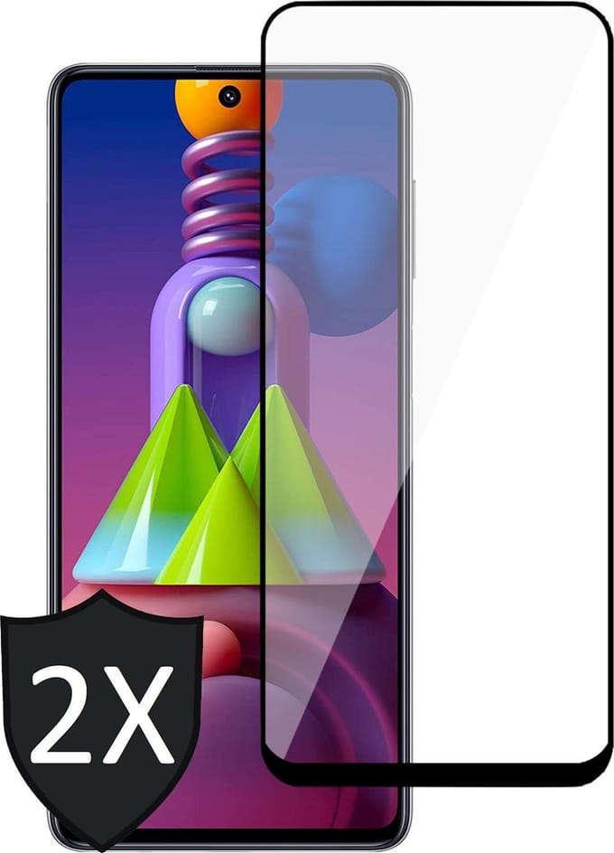 Screenprotector geschikt voor Samsung M51 - 2x Glas Tempered Glass Screen Protector Full Screen