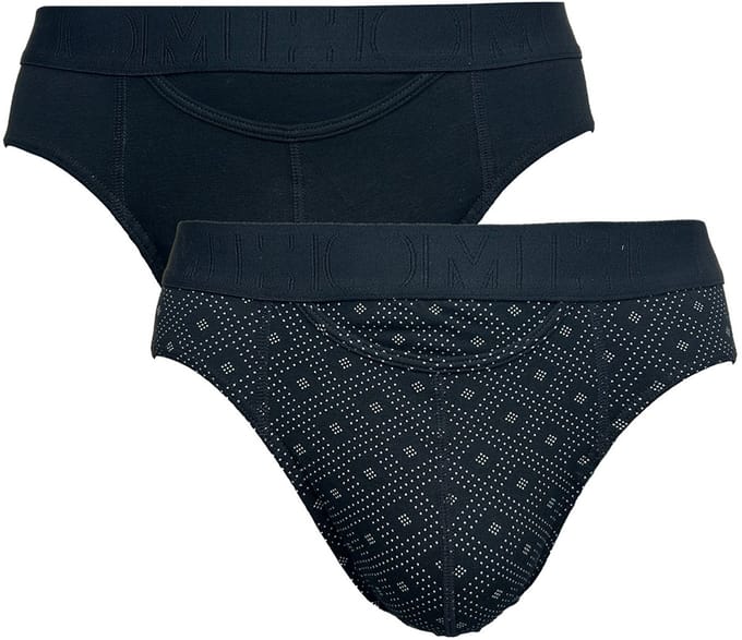 HOM - Neels Mini briefs H01 2pack - Black/black print - mannen - L