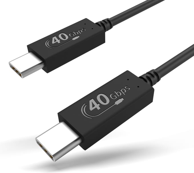 Qnected USB-C kabel 2 meter - 40Gbps - 240W - 4K 120Hz & 8K 60Hz Ultra HD - USB4 - Thunderbolt 4 - Jet Black
