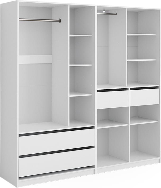 Vicco Elmo Garderobekast – 200 x 200 cm Set van 2 Wit