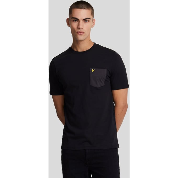 Lyle & Scott Bristol zwart T-shirt met tonale zak