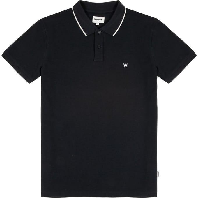 Wrangler - Maat M - SS PIQUE POLO BLACK