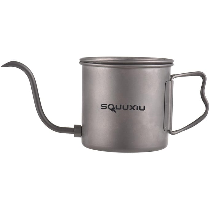 400ml Overgietketel Zwanenhals Koffieketel Ti Opvouwbare Handgreep Waterketel met Deksel gray