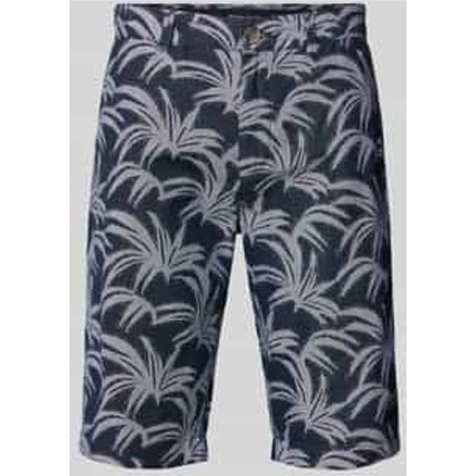 Korte regular fit chino met ceintuurlussen