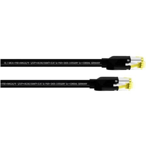 Cordial 15536 RJ45 Netwerkkabel, patchkabel CAT 5e S/UTP 2.00 m Zwart PUR-mantel 1 stuk(s)